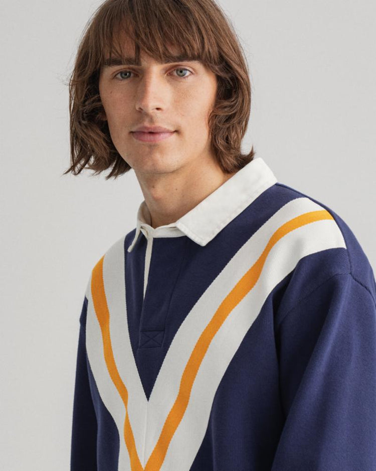 Gant Apparel Mens V-STRIPE TIGER HEAVY RUGGER 433/EVENING BLUE