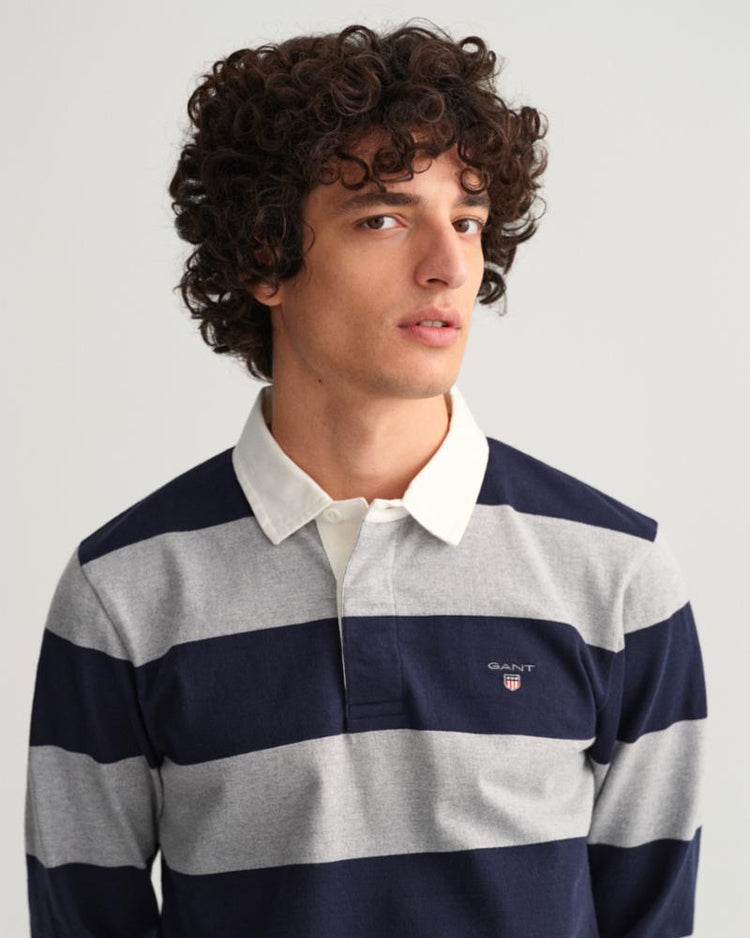 Gant Apparel Mens BARSTRIPE HEAVY RUGGER 93/GREY MELANGE