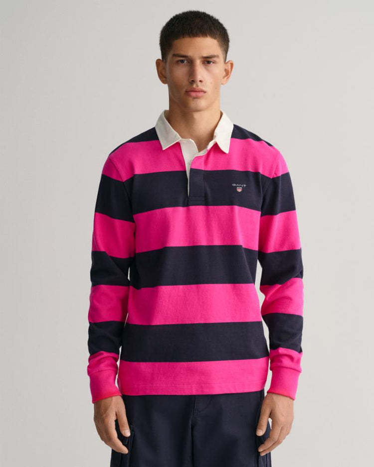 Gant Apparel Mens BARSTRIPE HEAVY RUGGER 675/HYPER PINK