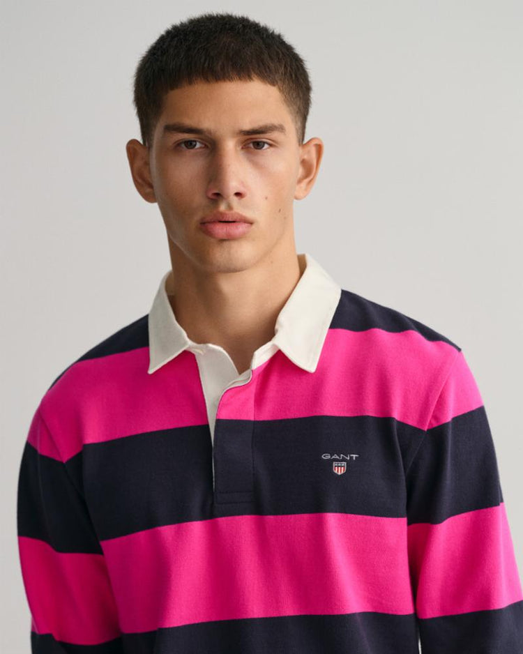 Gant Apparel Mens BARSTRIPE HEAVY RUGGER 675/HYPER PINK