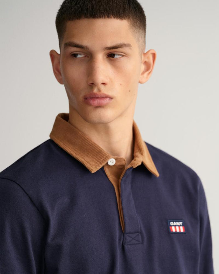 Gant Apparel Mens CORD COLLAR HEAVY RUGGER 433/EVENING BLUE