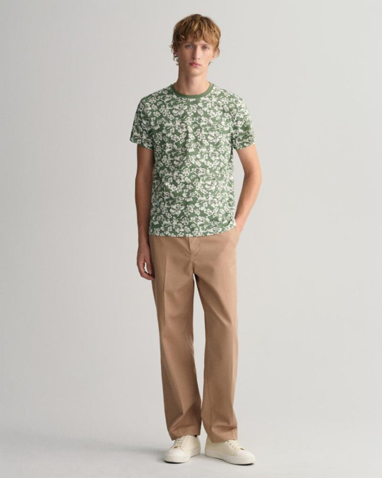 Gant Apparel Mens FLORAL PRINT T-SHIRT 362/KALAMATA GREEN