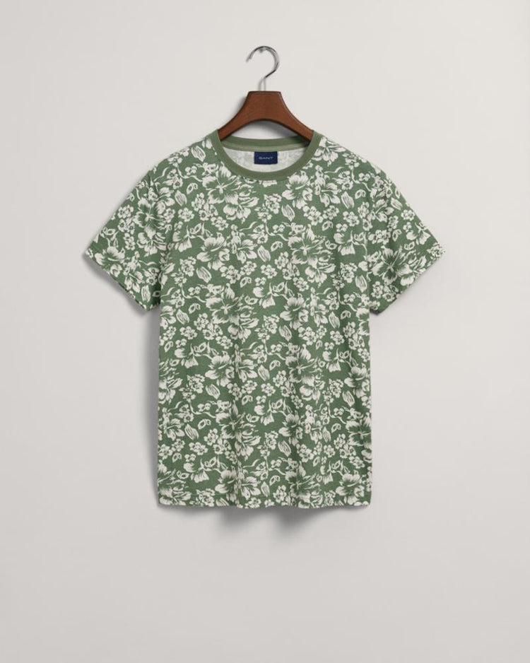 Gant Apparel Mens FLORAL PRINT T-SHIRT 362/KALAMATA GREEN