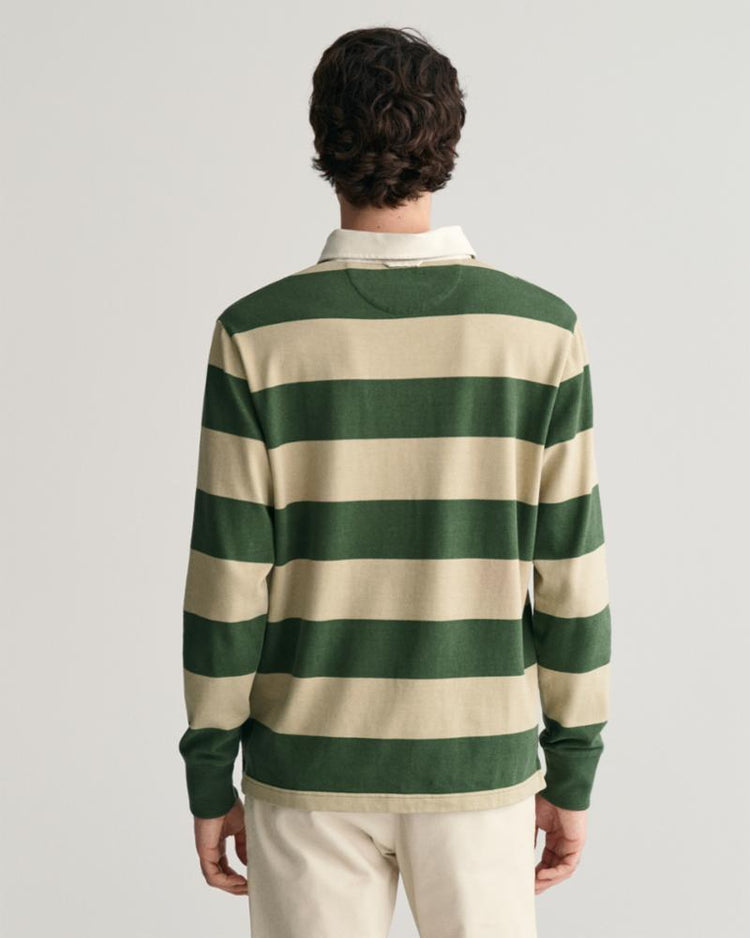 Gant Apparel Mens BLOCK STRIPE HEAVY RUGGER 313/PINE GREEN