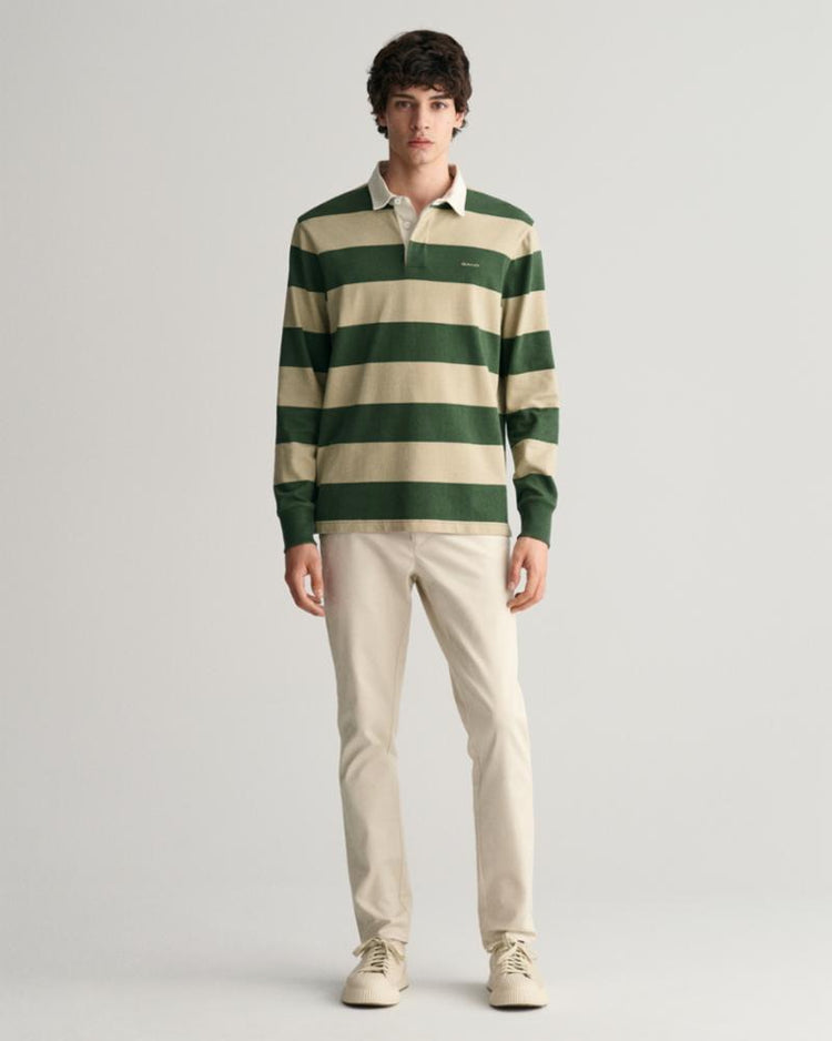 Gant Apparel Mens BLOCK STRIPE HEAVY RUGGER 313/PINE GREEN