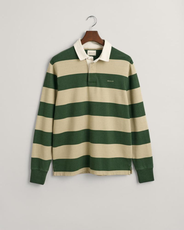 Gant Apparel Mens BLOCK STRIPE HEAVY RUGGER 313/PINE GREEN