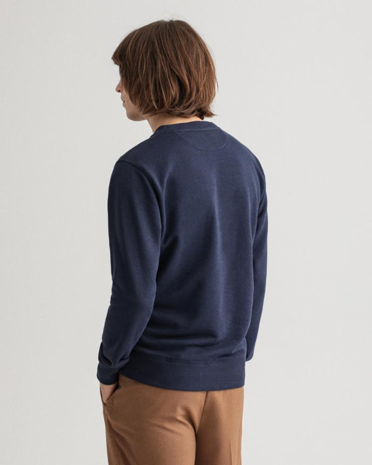 Gant Apparel Mens GANT BANNER LG SHIELD C-NECK 433/EVENING BLUE