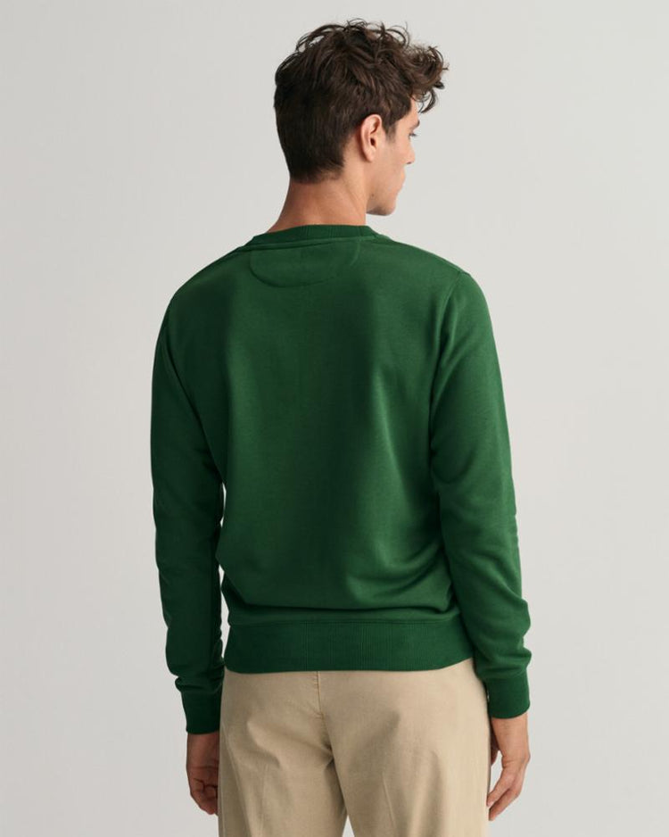 Gant Apparel Mens GANT BANNER SHIELD C-NECK 338/FOREST GREEN