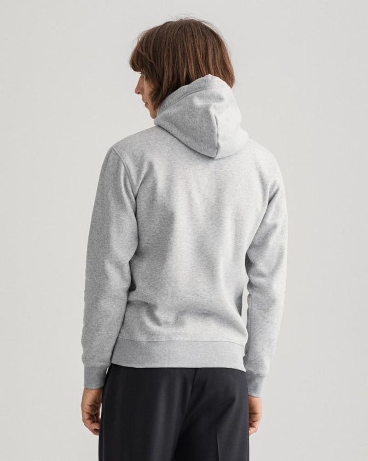 Gant Apparel Mens GANT BANNER SHIELD HOODIE 93/GREY MELANGE
