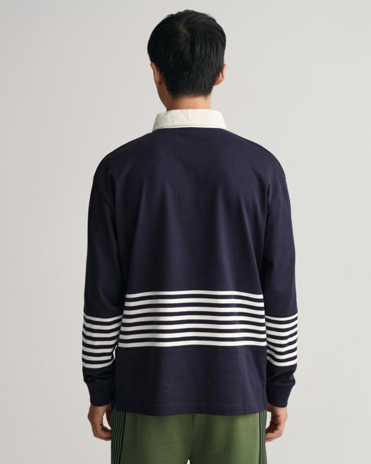 Gant Apparel Mens D2. STRIPE HEAVY RUGGER 433/EVENING BLUE