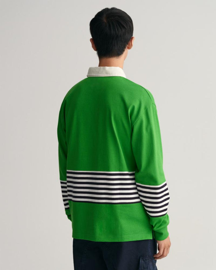 Gant Apparel Mens D2. STRIPE HEAVY RUGGER 332/SUMMER GREEN