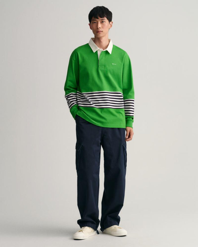 Gant Apparel Mens D2. STRIPE HEAVY RUGGER 332/SUMMER GREEN