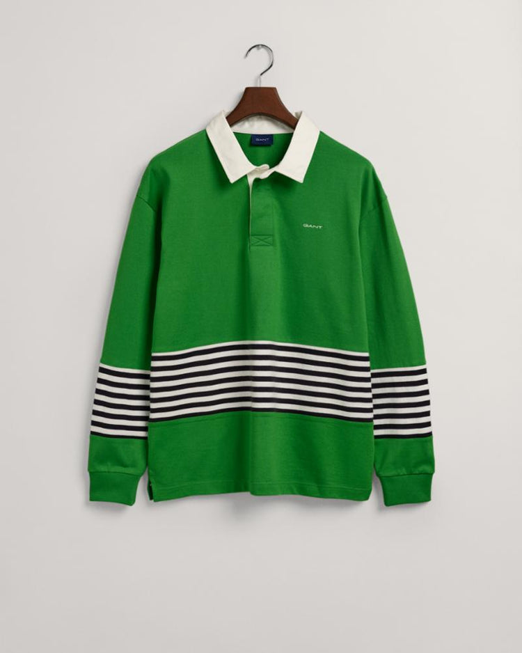 Gant Apparel Mens D2. STRIPE HEAVY RUGGER 332/SUMMER GREEN