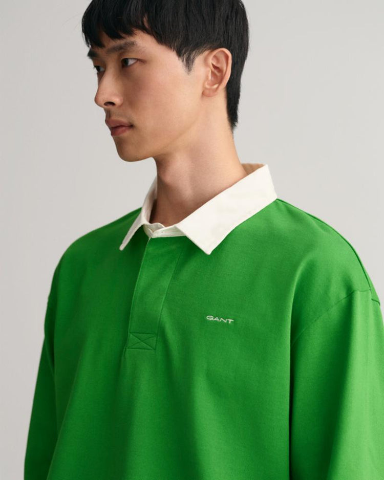 Gant Apparel Mens D2. STRIPE HEAVY RUGGER 332/SUMMER GREEN