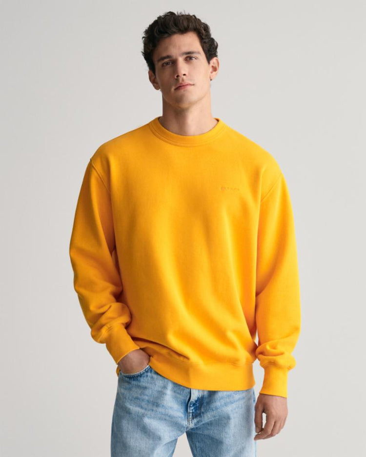 Gant Apparel Mens LOGO C-NECK SWEAT 779/MEDAL YELLOW