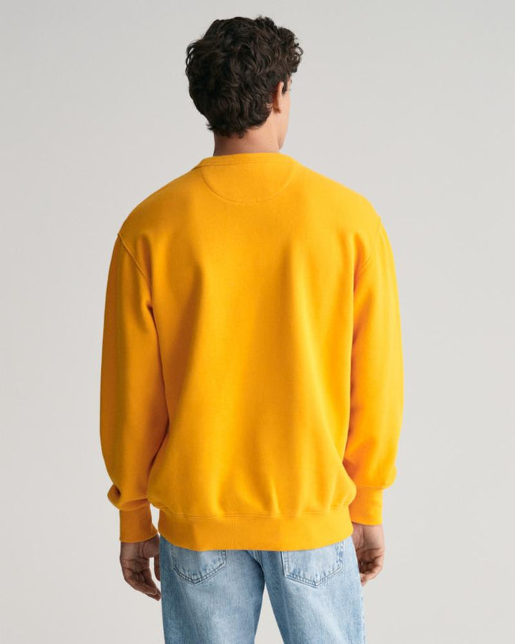 Gant Apparel Mens LOGO C-NECK SWEAT 779/MEDAL YELLOW