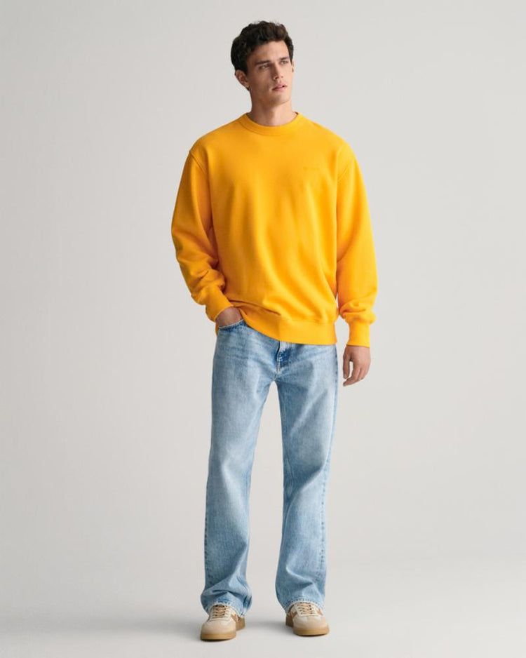 Gant Apparel Mens LOGO C-NECK SWEAT 779/MEDAL YELLOW