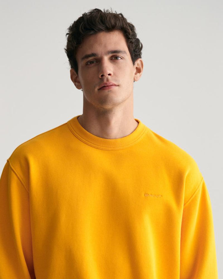 Gant Apparel Mens LOGO C-NECK SWEAT 779/MEDAL YELLOW