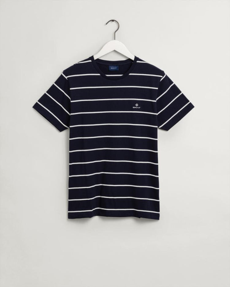 Gant Apparel Mens BRETON STRIPE SS T-SHIRT 433/EVENING BLUE