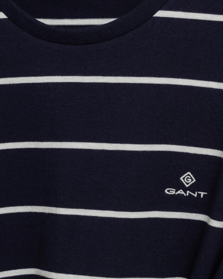 Gant Apparel Mens BRETON STRIPE SS T-SHIRT 433/EVENING BLUE