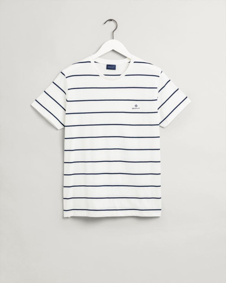 Gant Apparel Mens BRETON STRIPE SS T-SHIRT 113/EGGSHELL
