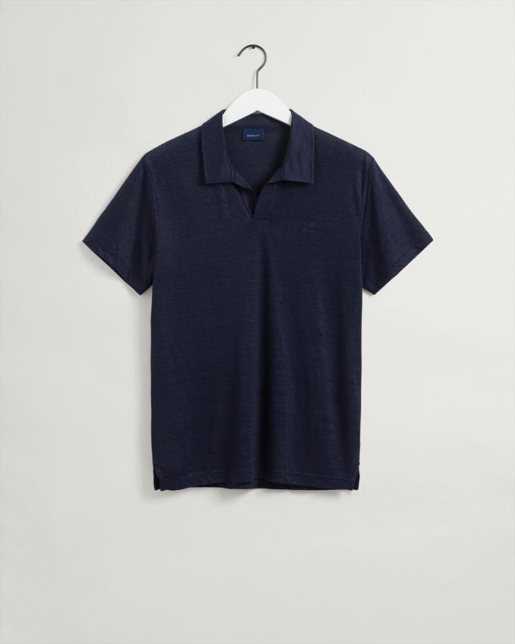 Gant Apparel Mens LINEN SS RUGGER 433/EVENING BLUE