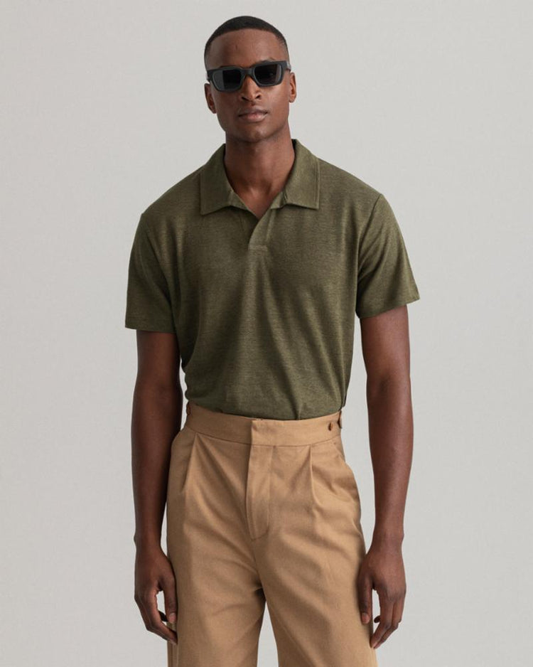 Gant Apparel Mens LINEN SS RUGGER 301/RACING GREEN