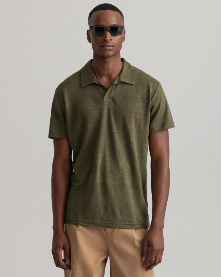 Gant Apparel Mens LINEN SS RUGGER 301/RACING GREEN