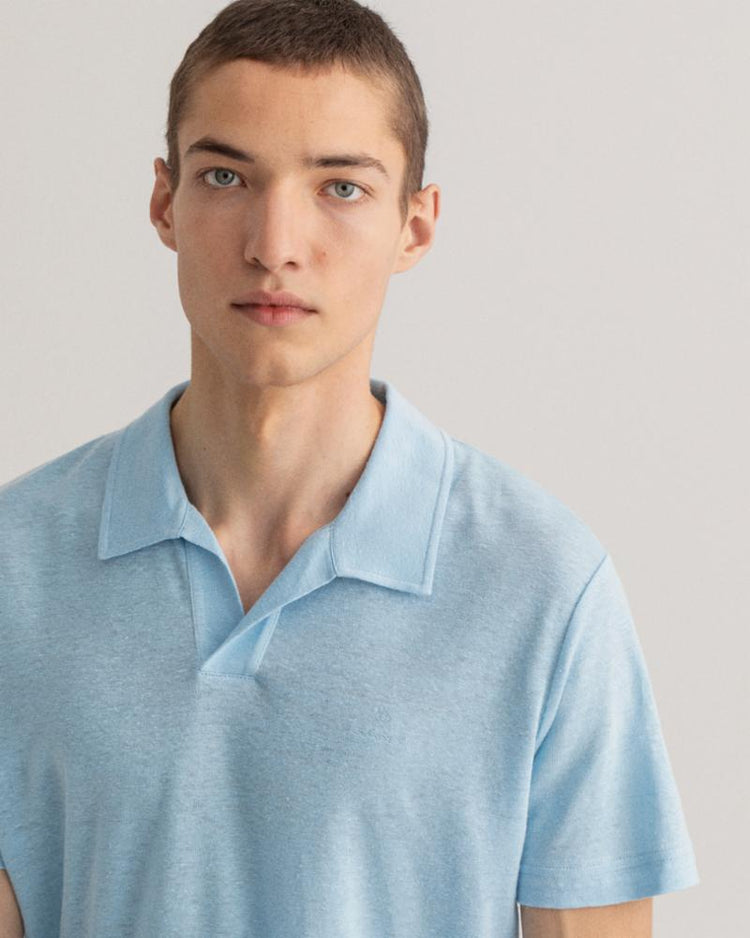 Gant Apparel Mens LINEN SS RUGGER 406/CLEAR SKY