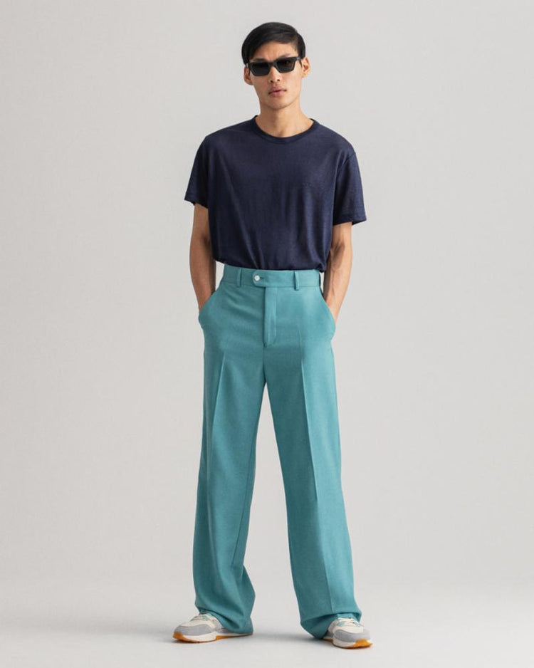 Gant Apparel Mens LINEN SS T-SHIRT 433/EVENING BLUE