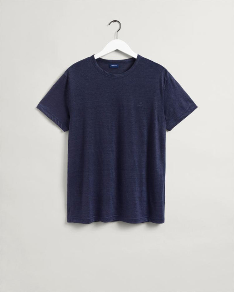 Gant Apparel Mens LINEN SS T-SHIRT 433/EVENING BLUE