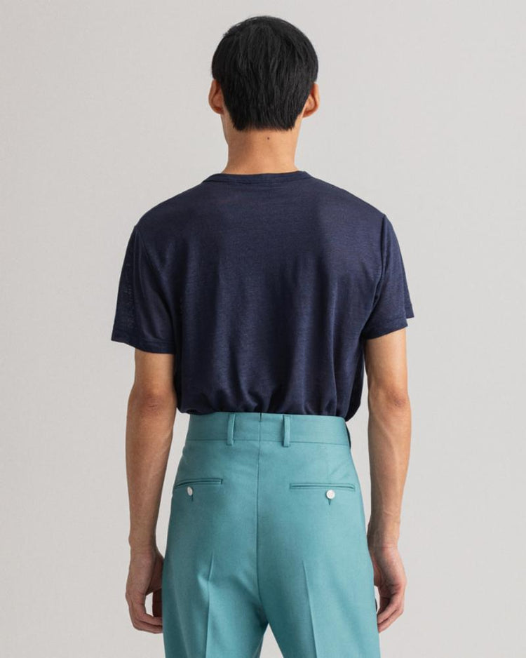 Gant Apparel Mens LINEN SS T-SHIRT 433/EVENING BLUE