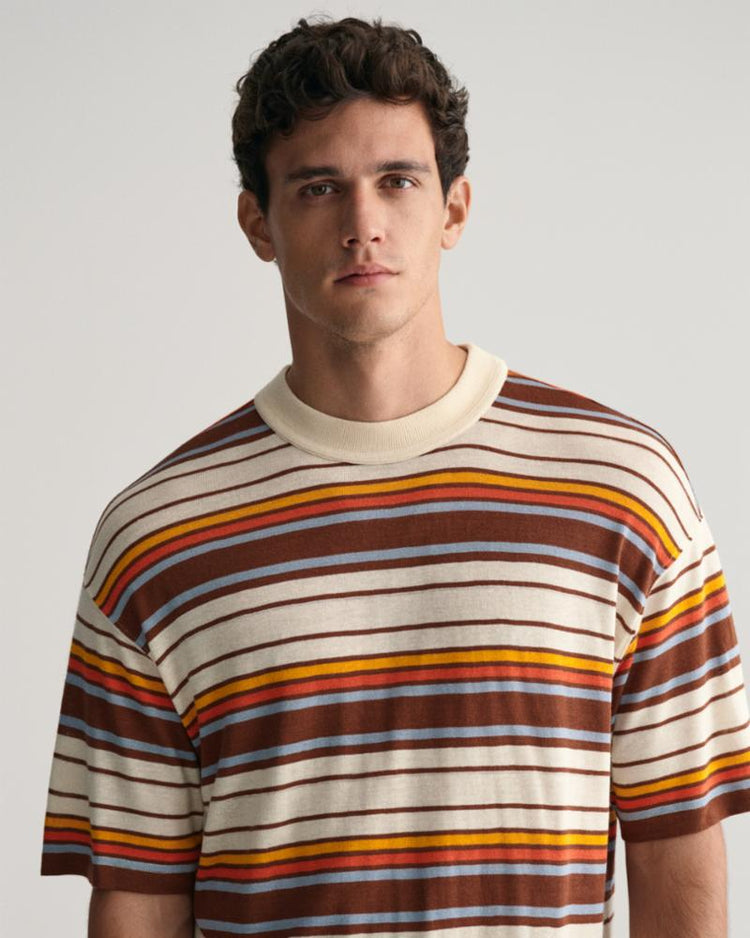 Gant Apparel Mens STRIPED SS T-SHIRT 105/MULTICOLOR