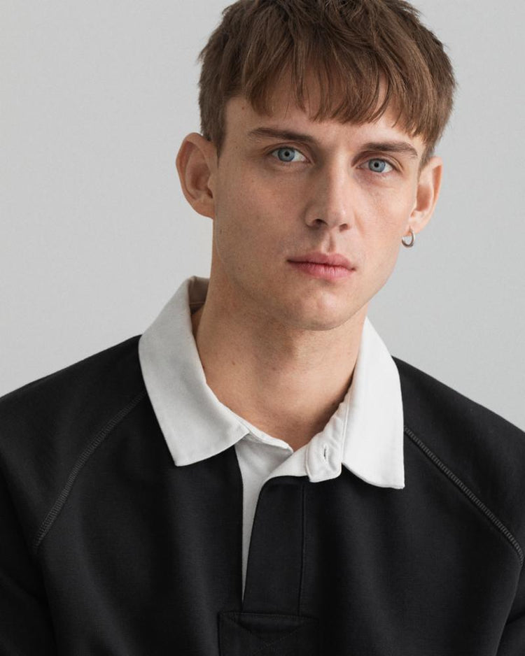 Gant Apparel Mens SS SWEAT RUGGER 5/BLACK