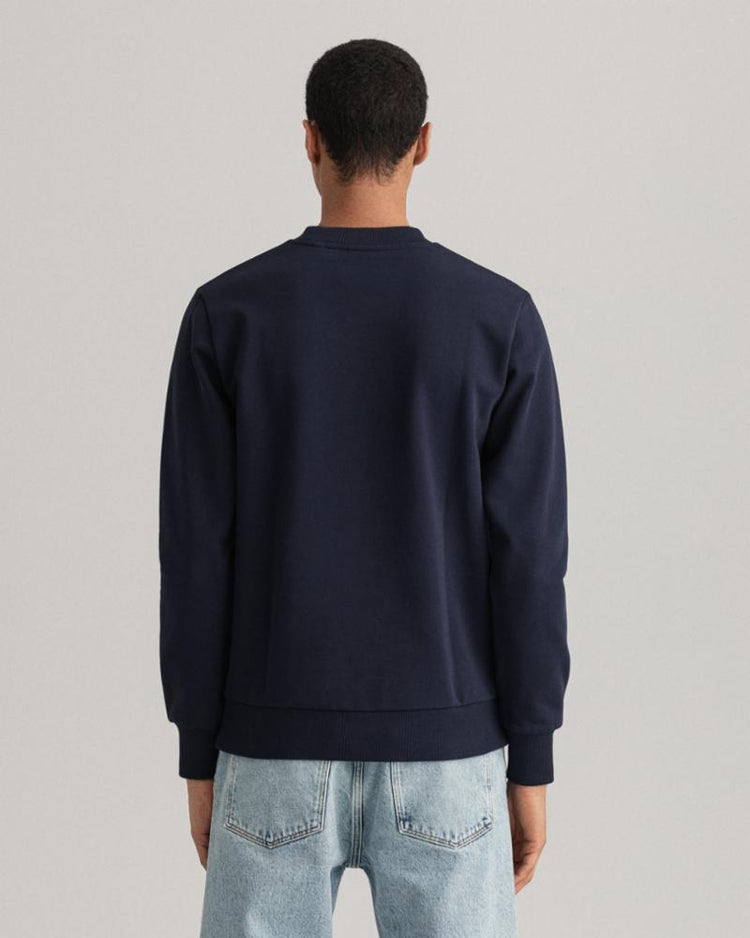 Gant Apparel Mens TONAL ARCHIVE SHIELD C-NECK SWEAT 433/EVENING BLUE
