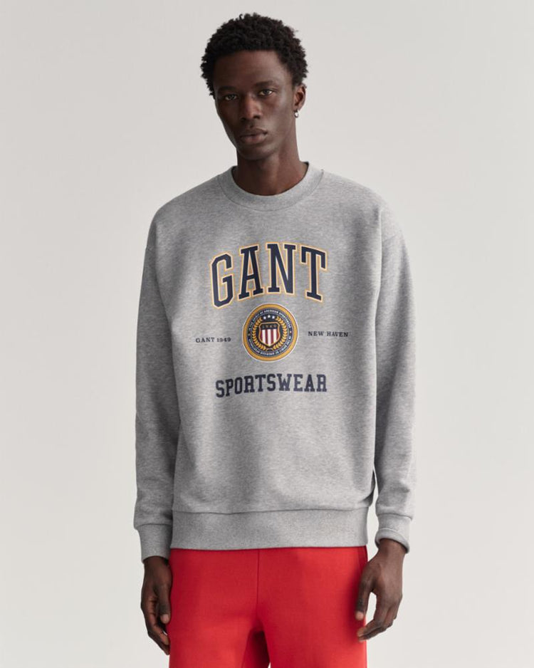 Gant Apparel Mens GANT CREST SHIELD CNECK SWEAT 93/GREY MELANGE