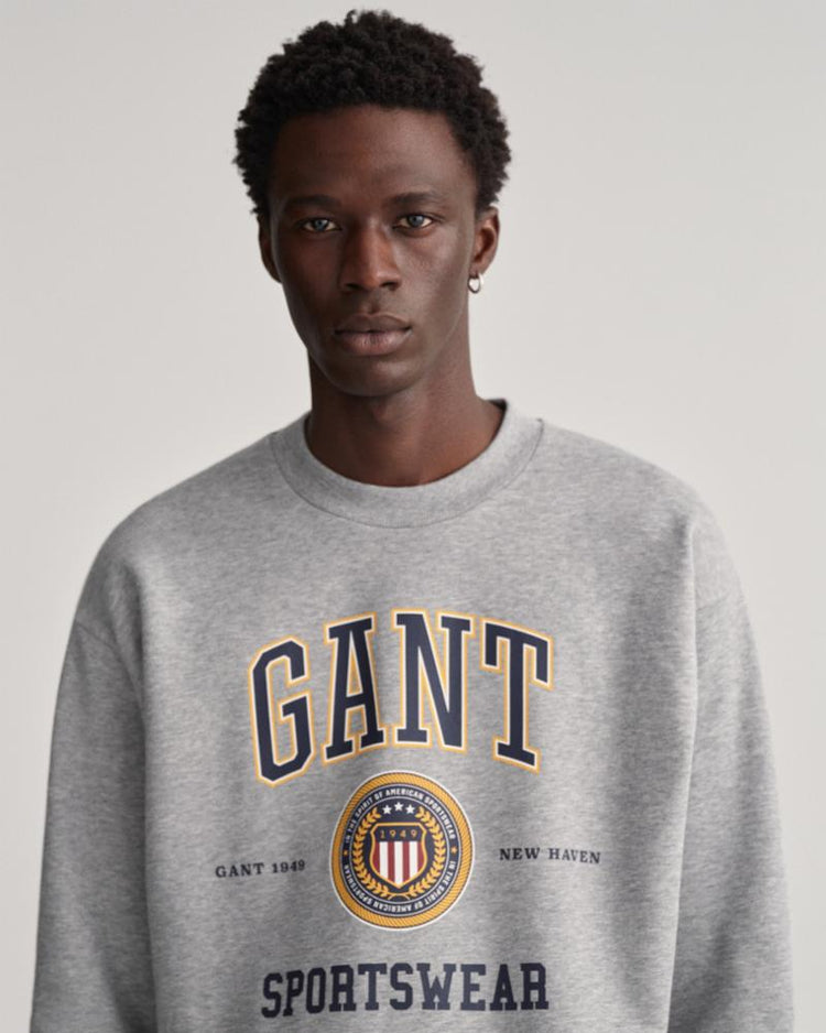 Gant Apparel Mens GANT CREST SHIELD CNECK SWEAT 93/GREY MELANGE