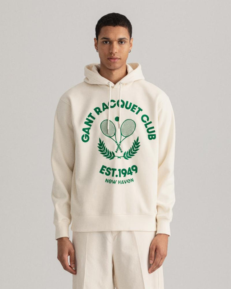 Gant Apparel Mens RACQUET CLUB SWEAT HOODIE 130/CREAM