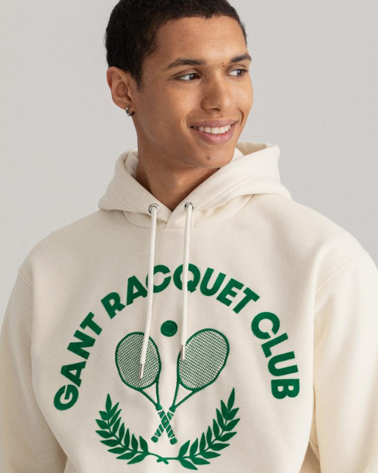 Gant Apparel Mens RACQUET CLUB SWEAT HOODIE 130/CREAM