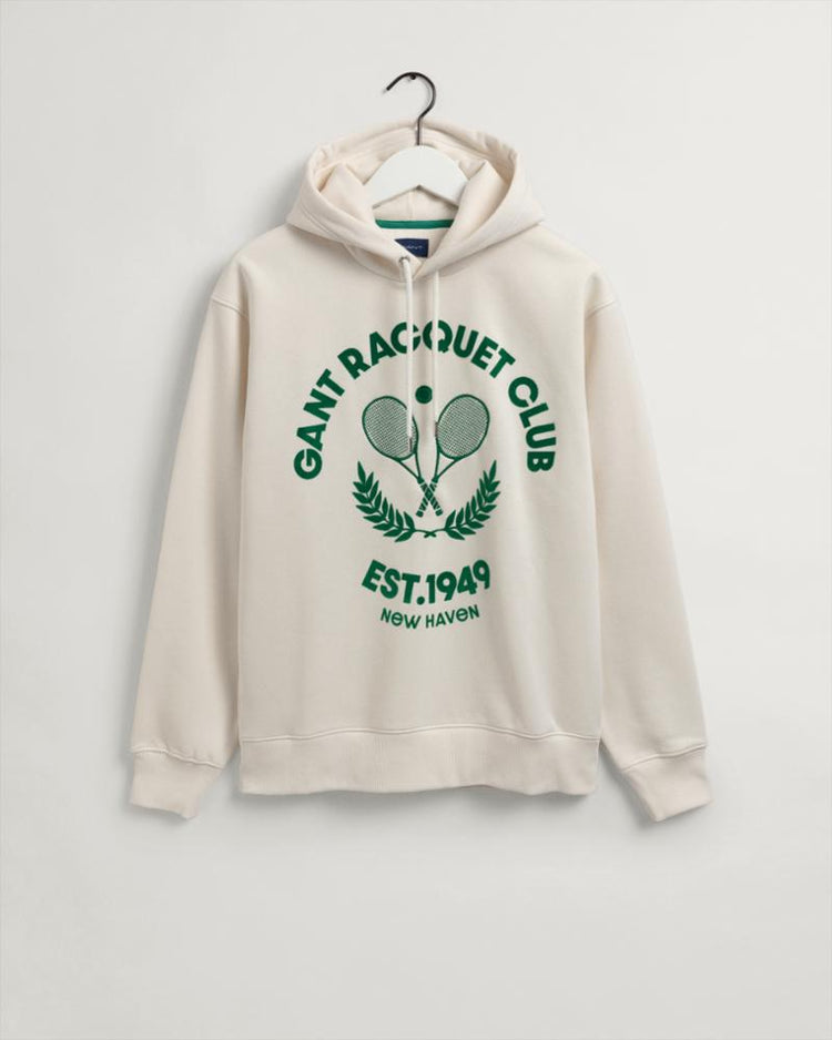 Gant Apparel Mens RACQUET CLUB SWEAT HOODIE 130/CREAM