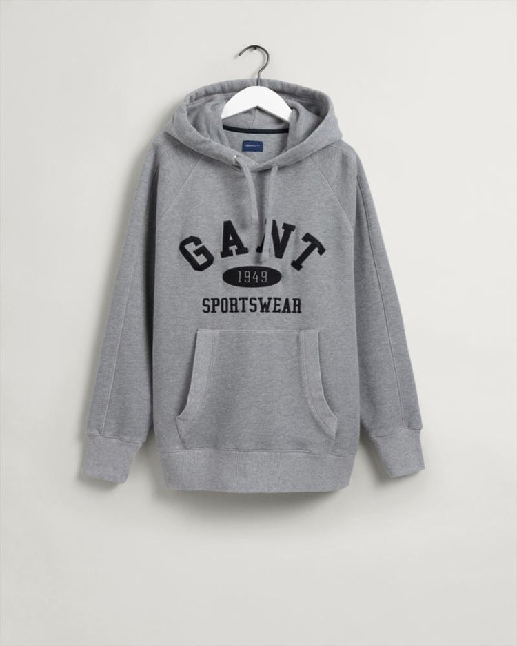 Gant Apparel Mens COLLEGIATE SWEAT HOODIE 93/GREY MELANGE