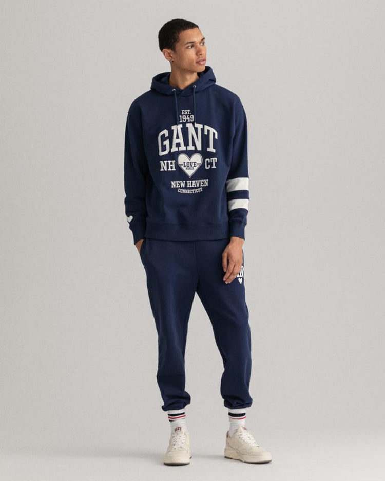 Gant Apparel Mens CV. UNISEX COLLEGIATE HEART HOODIE 409/CLASSIC BLUE