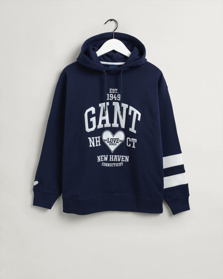 Gant Apparel Mens CV. UNISEX COLLEGIATE HEART HOODIE 409/CLASSIC BLUE