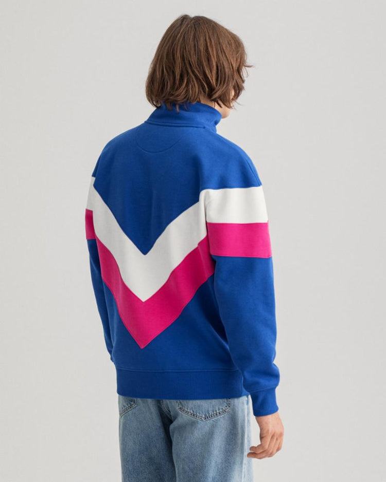 Gant Apparel Mens V-STRIPE TIGER HALF ZIP SWEAT 436/COLLEGE BLUE