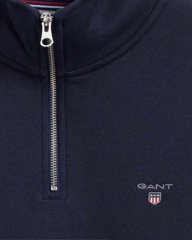 Gant Apparel Mens ORIGINAL HALF ZIP CARDIGAN 433/EVENING BLUE