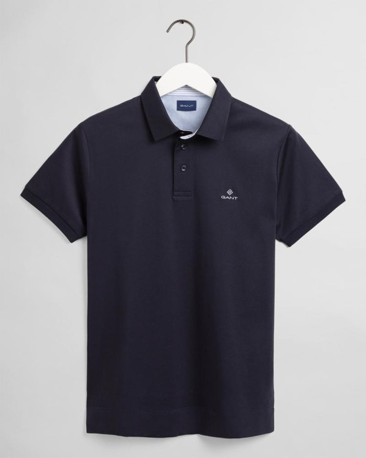 Gant Apparel Mens MERCERIZED JERSEY SS RUGGER 433/EVENING BLUE