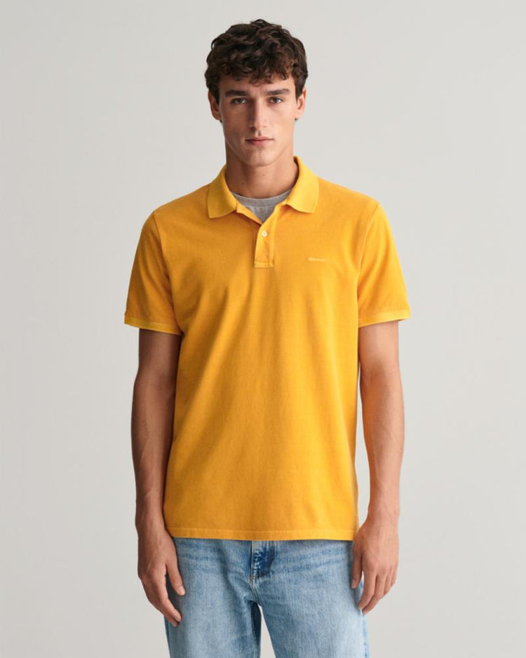 Gant Apparel Mens SUNFADED PIQUE SS RUGGER 779/MEDAL YELLOW