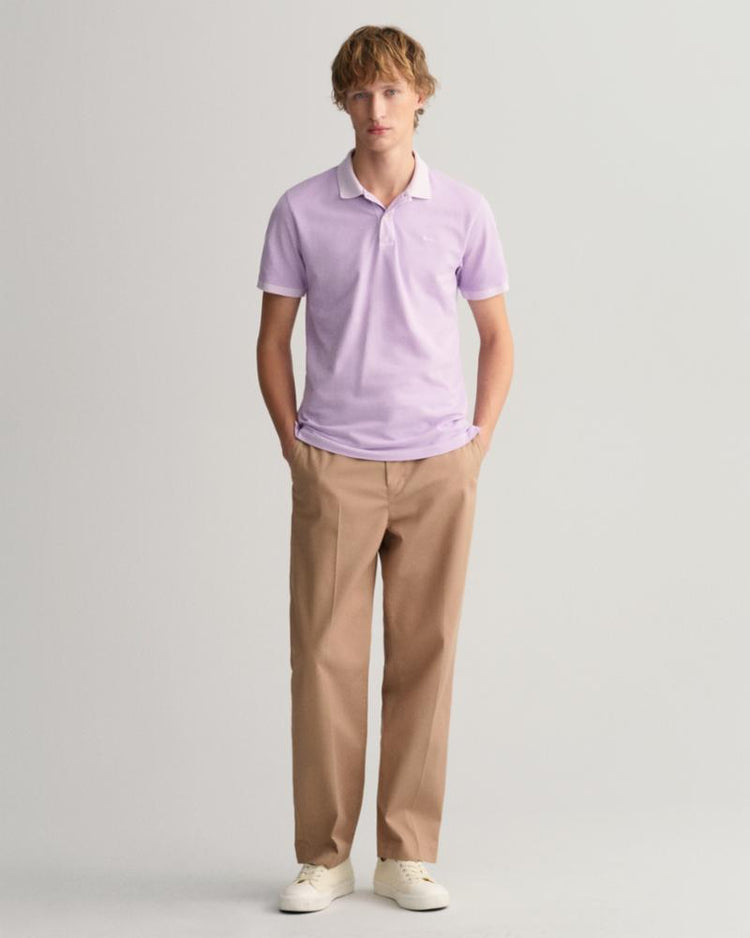 Gant Apparel Mens SUNFADED PIQUE SS RUGGER 525/SOOTHING LILAC