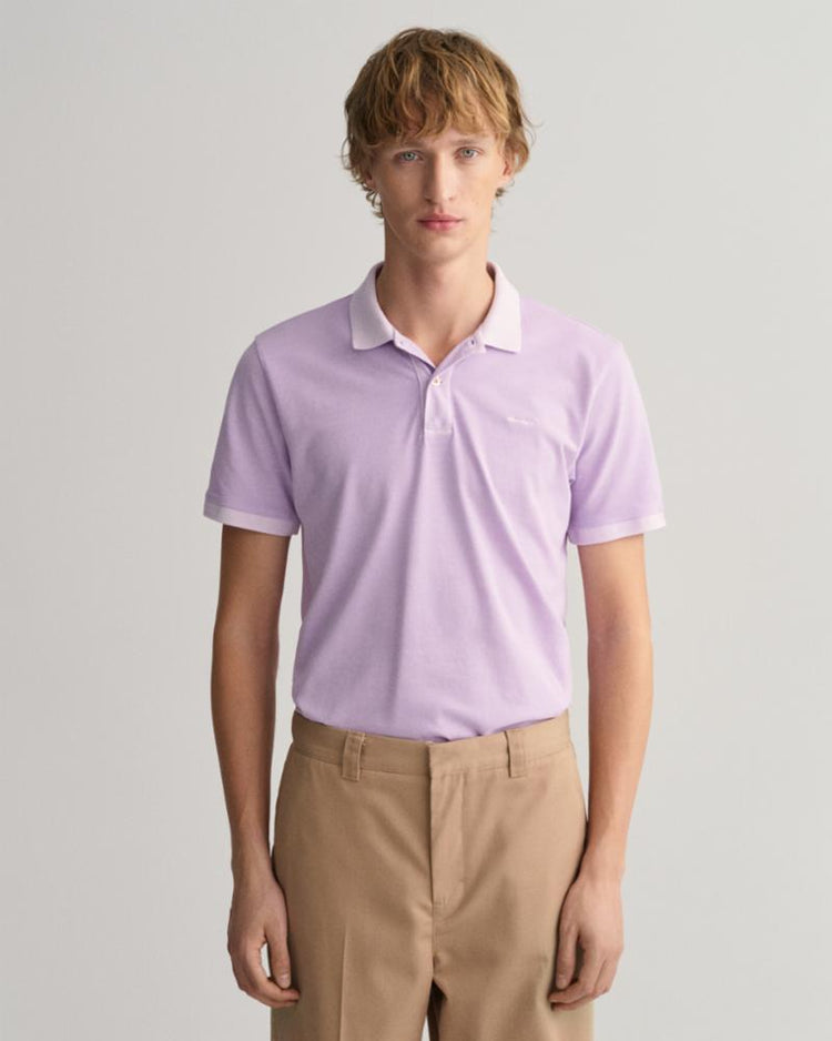 Gant Apparel Mens SUNFADED PIQUE SS RUGGER 525/SOOTHING LILAC