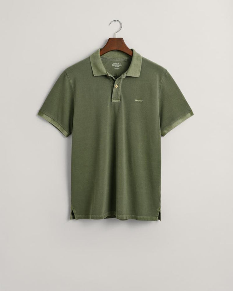 Gant Apparel Mens SUNFADED PIQUE SS RUGGER 313/PINE GREEN